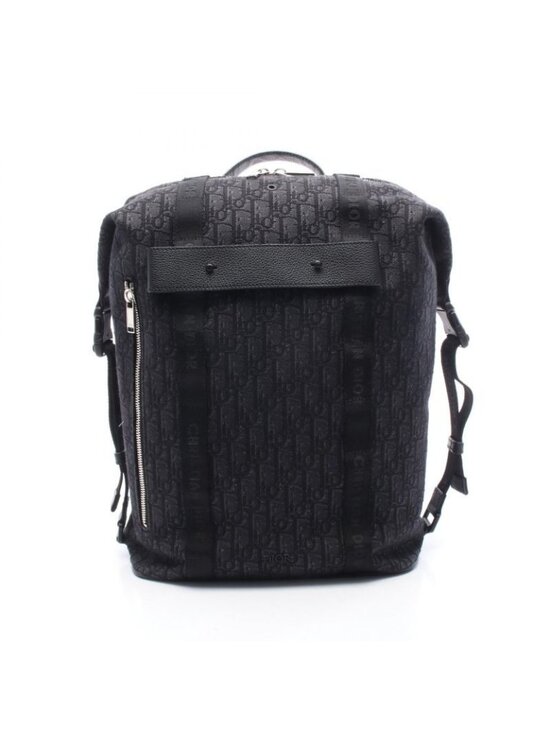 Dior Backpack Safari Oblique Black Canvas Leather main image 4